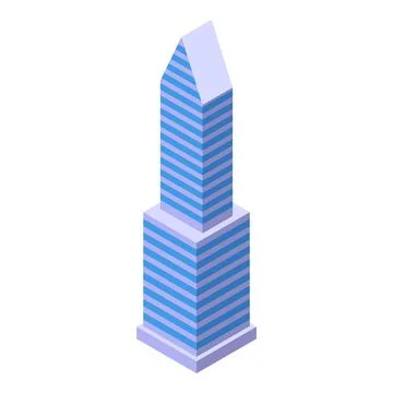 Modern skyscraper building towering over city skyline Illustrazione stock