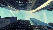 Modern Skyscraper Buildings. Cityscape Real Estate Background Stock Footage