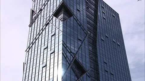 Modern skyscraper, clouds, time lapse, China Stock Footage 58612934