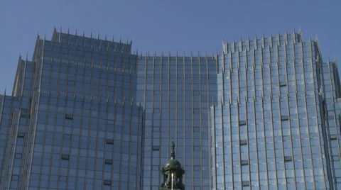 Modern skyscraper, colonial architecture Stock Footage 54446723