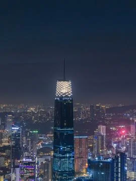 Modern skyscraper dominates the frame Stock Photos
