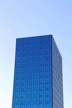 Modern skyscraper with equal windows standing in Polish city Lodz Stock Photos
