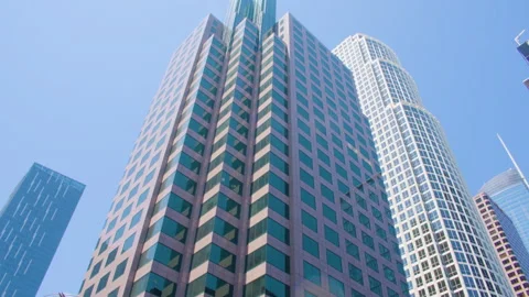 Modern Skyscraper with Geometric Design Stock Footage 293909458