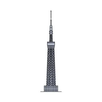 Modern skyscraper icon construction vector cartoon sketch illustration isolated. Ilustración de archivo
