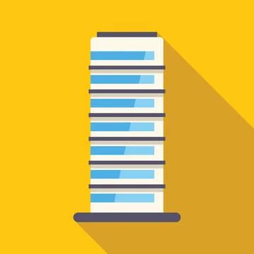 Modern skyscraper standing tall on yellow background Ilustração Stock