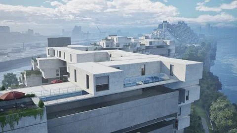 A modern skyscraper with a stunning display of windows on its facade Ilustración de archivo