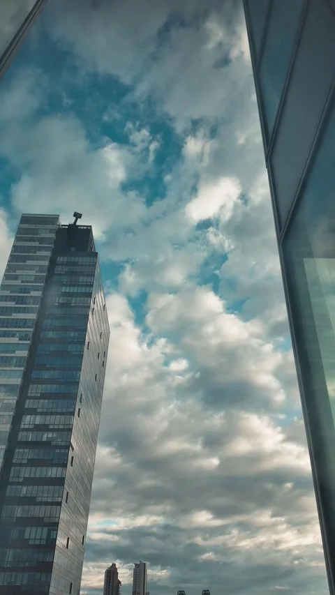 Modern skyscraper Trump Towers building and Istanbul timelapse image Stock Footage 320990153