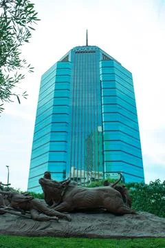 Modern Skyscraper Viewed from Low Angle Stock Photos