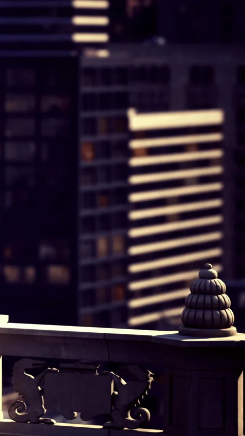 Modern skyscrapers blend with classic architecture in a vibrant urban scene Stock Footage 331695591