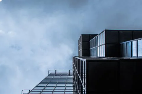 Modern skyscrapers in business district Stock Photos