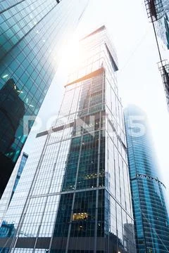 Modern skyscrapers from low angle view Stock Photos
