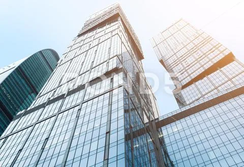 Modern skyscrapers from low angle view Stock Photos