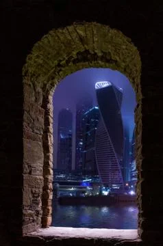 Modern skyscrapers stone window Stock Photos