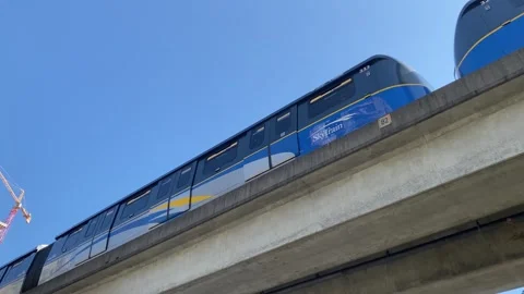 Modern Skytrain transportation Stock Footage 281916800