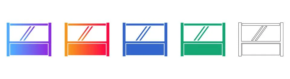 Modern Sliding Window Icon Set for UI Design Illustrazione stock