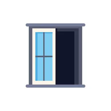 Modern sliding window opening to fresh air and new possibilities Stock Illustration