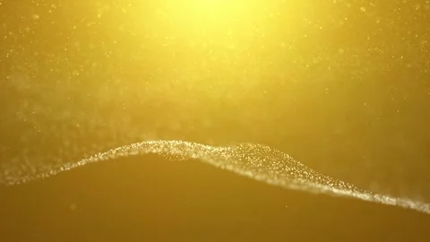 Modern slow motion gold coloured wavy decoration background Video stock 337247845