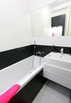Modern small bathroom Stock Photos
