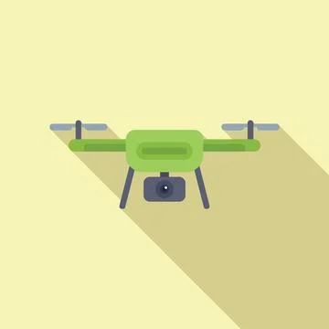 Modern small drone icon flat vector. Air operator Stock Illustration