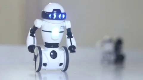 Modern small mip robot moves Stock Footage 81787026