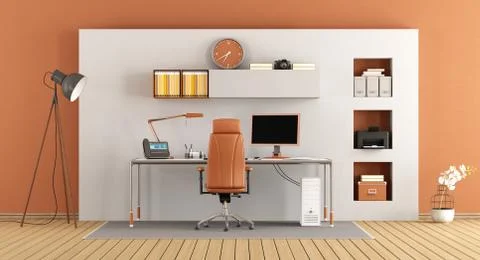 Modern small office Illustrazione stock