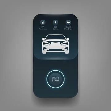 Modern Smart Car Dashboard User Interface Mobile Application Stock Illustration