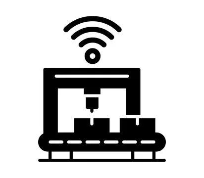 Modern Smart Factory Concept with Wireless Technology and Automation System Stock Illustration
