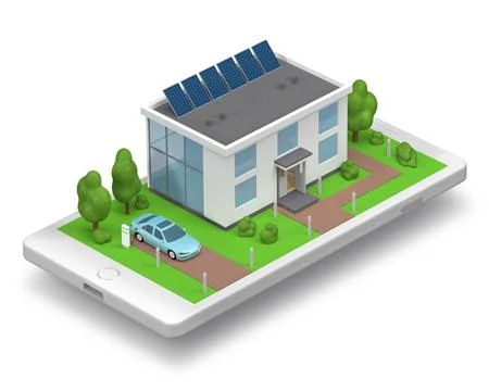 Modern smart home wireless application 3d concept Stock Illustration