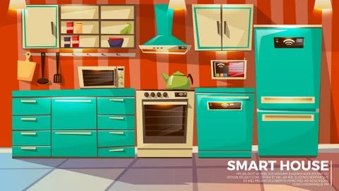 Modern smart kitchen interior Stock-Illustration