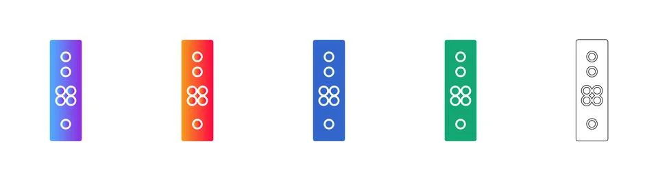 Modern Smart Lock Panel Icon Set Stock Illustration