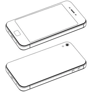 Modern smart phone isolation vector Stock Illustration