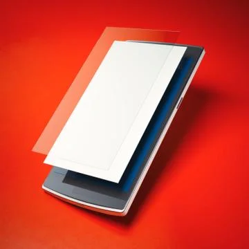 Modern smart phone with layers of blank screen and glass. Stock Illustration