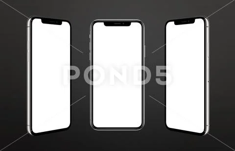 Modern smart phone in three vertical positions Modello PSD