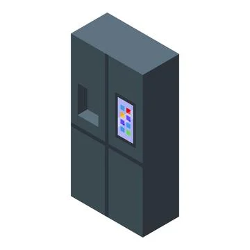 Modern smart refrigerator featuring touch screen display Stock Illustration