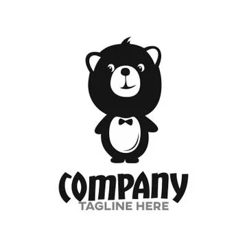 Modern smart teddy bear logo. Vector illustration. Illustrazione stock