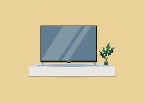Modern Smart TV design vector Stock Illustration