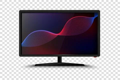 Modern smart TV set 3d vector illustration. Isolated realistic icons on Illustrazione stock