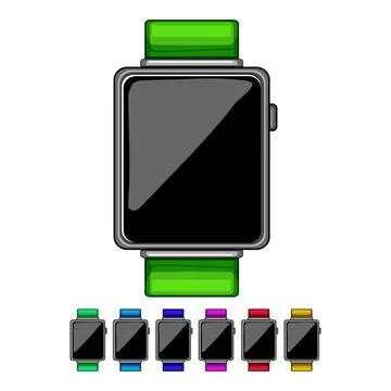 Modern smart watch cartoon vector graphic Stock Illustration