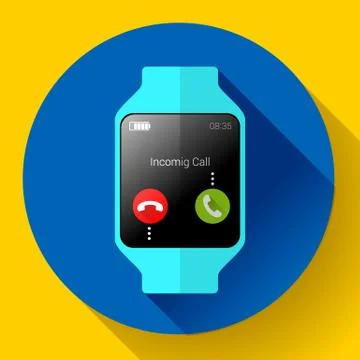 Modern smart watch icon. Flat design style Illustrazione stock