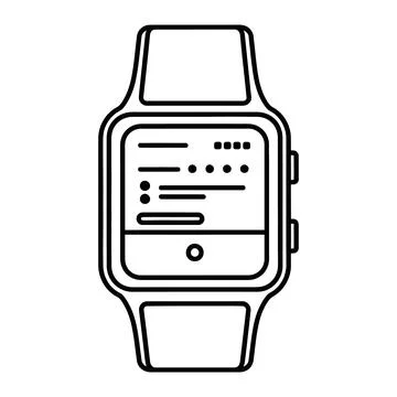 Modern smart watch icon with screen display 库存插图