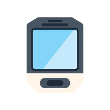 Modern smart watch showing blank screen displaying time Illustrazione stock