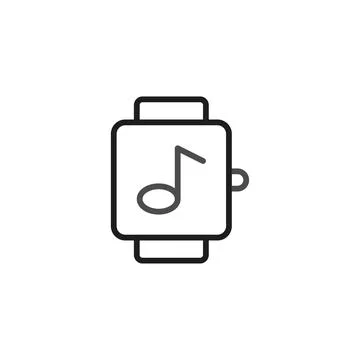 Modern smart wearable device displaying musical note application interface .. Stock Illustration