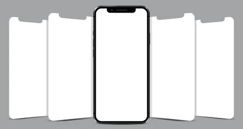 Modern smarthone mockup with blank app screens Stock Illustration
