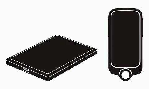 Modern smartphone and tablet device icons set for digital communication and.. 스톡 일러스트