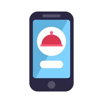 Modern smartphone application icon for online food delivery service Stock Illustration