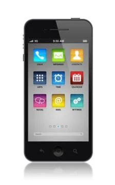 Modern smartphone with application icons Illustrazione stock
