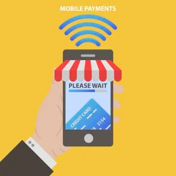 Modern smartphone with awning Stock Illustration