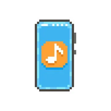 Modern smartphone with black musical note icon on the screen Stock Illustration