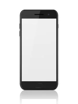 Modern smartphone with blank screen. Generic mobile smart phone on white Stock Illustration
