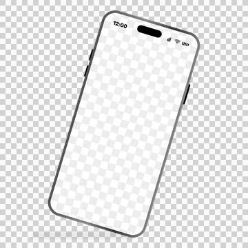 Modern smartphone with blank screen isolated on a transparent background Ilustración de archivo